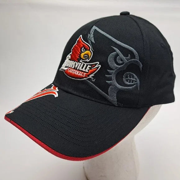 Louisville Cardinals Relaxed Cotton Embroidered Hat Cap Black/Red/White
