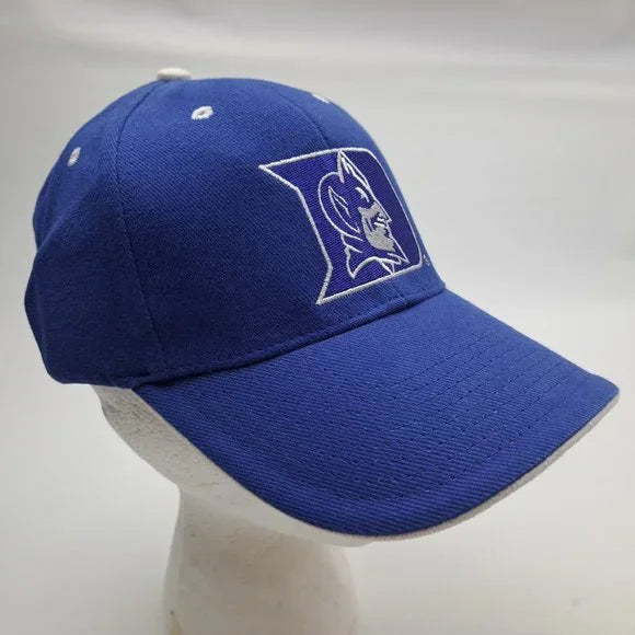 Blue Devils Football Embroidered Blue/White Baseball Hat Cap Relaxed