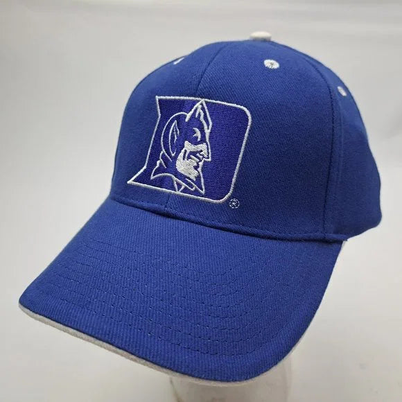 Blue Devils Football Embroidered Blue/White Baseball Hat Cap Relaxed