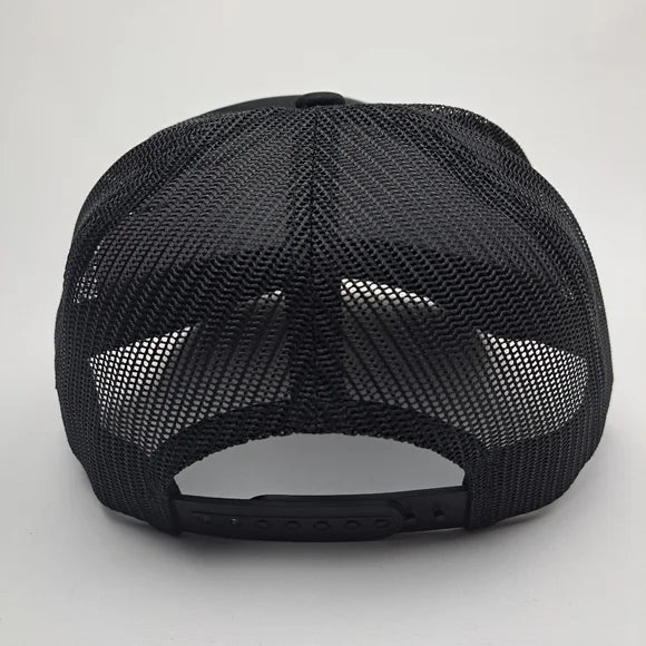 Smiley Face Happy Vibes Vintage Foam Trucker Mesh Snapback Cap Hat Black