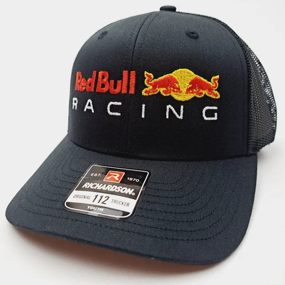 Red Bull Richardson 112 Youth Trucker Mesh Snapback Cap Hat Black