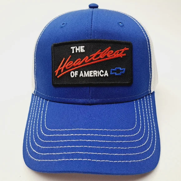 Chevy Chevrolet Embroidered Patch Trucker Mesh Snapback Cap Hat Blue