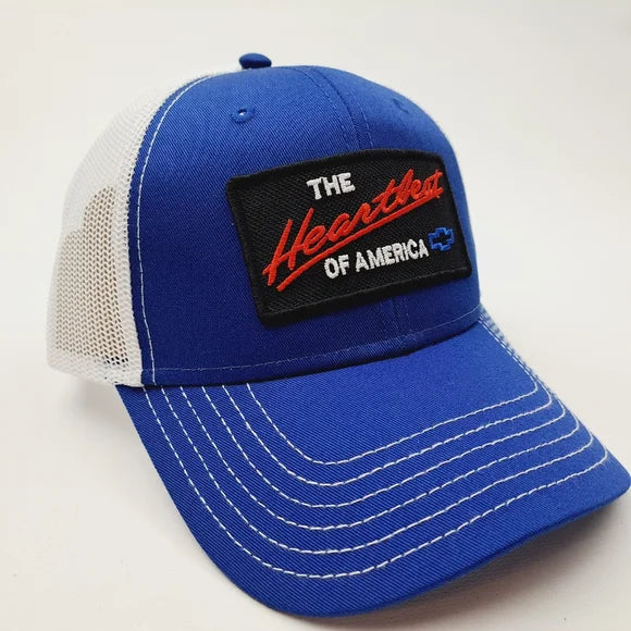 Chevy Chevrolet Embroidered Patch Trucker Mesh Snapback Cap Hat Blue