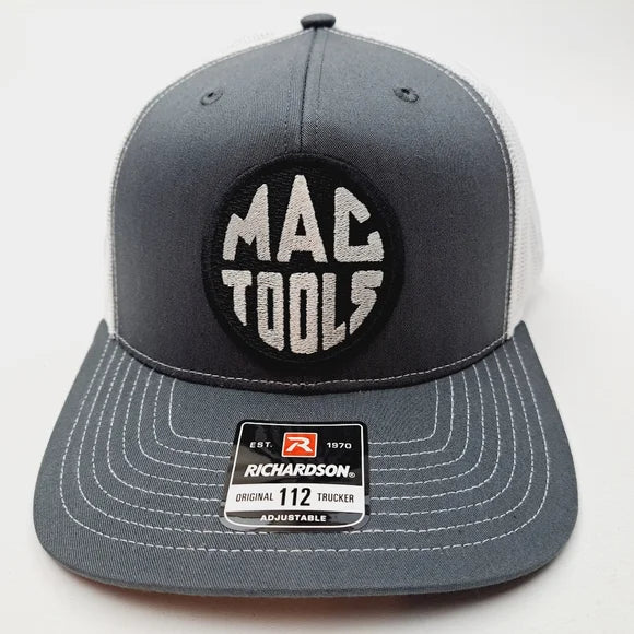 MAC Tools Richardson 112 Trucker Embroidered Patch Mesh Snapback Cap Hat Gray
