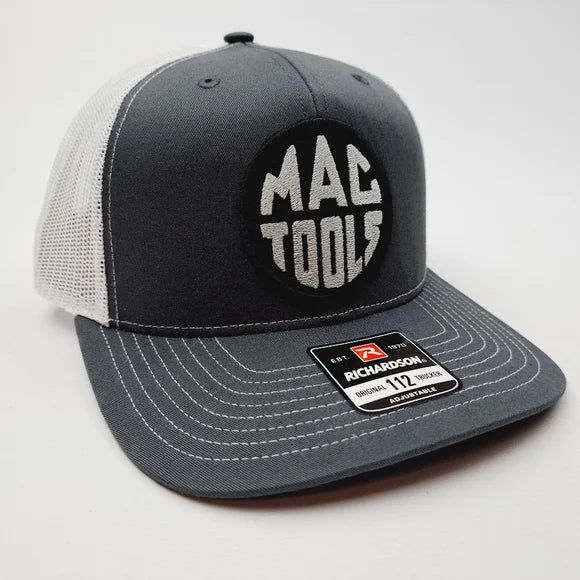 MAC Tools Richardson 112 Trucker Embroidered Patch Mesh Snapback Cap Hat Gray