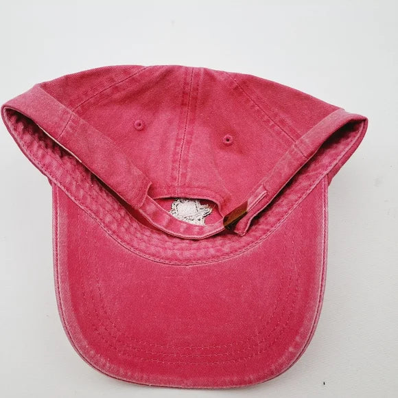 Cowgirl Western Boots Embroidered Relaxed Cotton Hat Cap Pink Washed