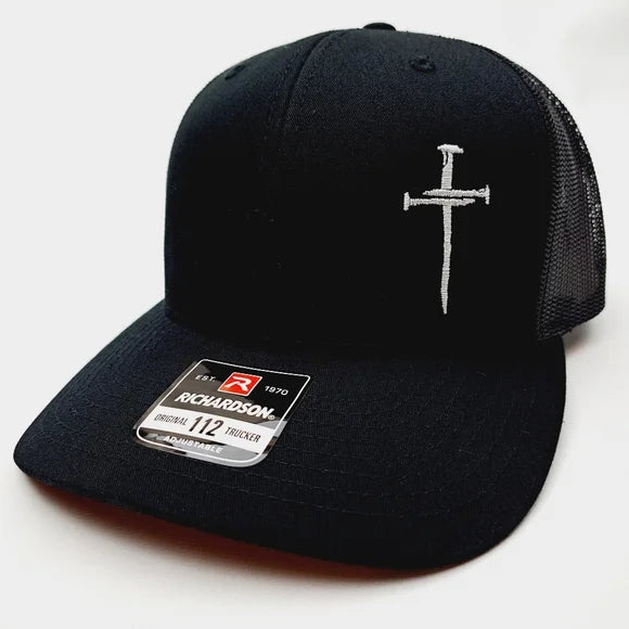 Christian Cross Crucifix Jesus Richardson Trucker Mesh Snapback Cap Hat Black
