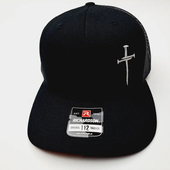 Christian Cross Crucifix Jesus Richardson Trucker Mesh Snapback Cap Hat Black