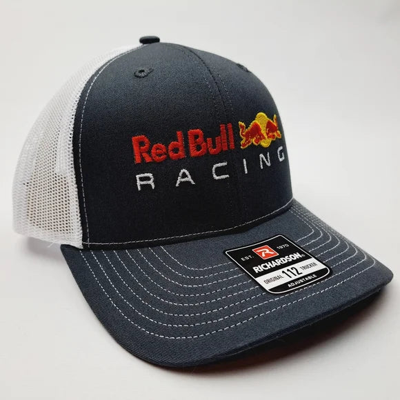 Red Bull Racing Richardson 112 Trucker Mesh Snapback Cap Hat Charcoal & White