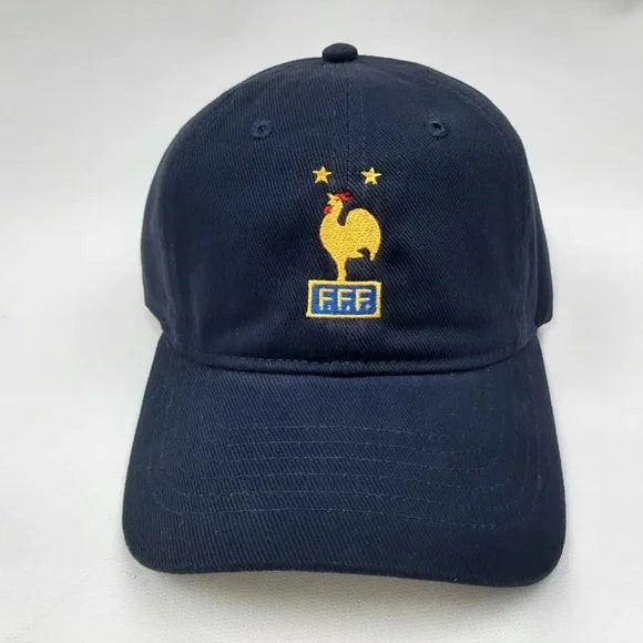 France National Soccer Team World Cup Embroidered Hat Cap Relaxed Cotton Blue