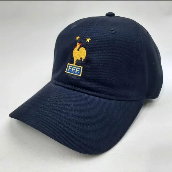 France National Soccer Team World Cup Embroidered Hat Cap Relaxed Cotton Blue
