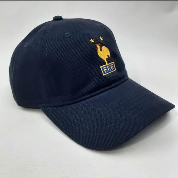 France National Soccer Team World Cup Embroidered Hat Cap Relaxed Cotton Blue