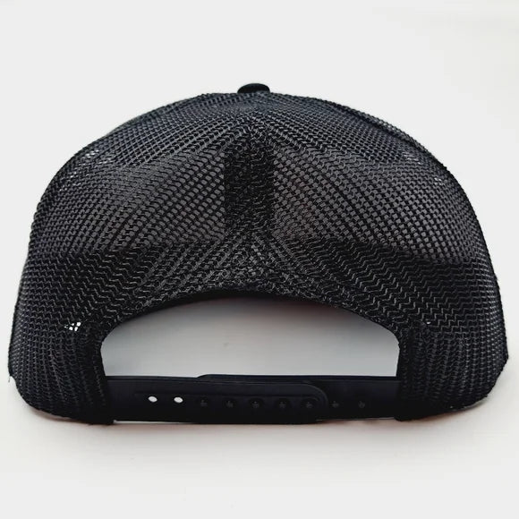 Mopar Offset Logo Flat Bill Mesh Snapback Hat Cap Black Embroidered