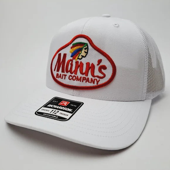 Mann's Bait Company Richardson 112 Trucker Mesh Snapback Cap Hat Emb…