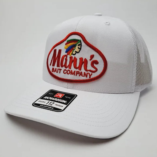 Mann's Bait Company Richardson 112 Trucker Mesh Snapback Cap Hat Emb…