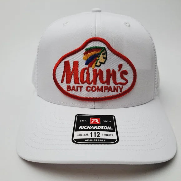 Mann's Bait Company Richardson 112 Trucker Mesh Snapback Cap Hat Emb…