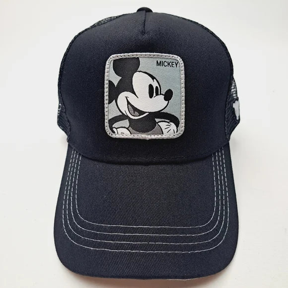 Mickey Trucker Mesh Snapback Cap Hat Black Embroidered Adjustable
