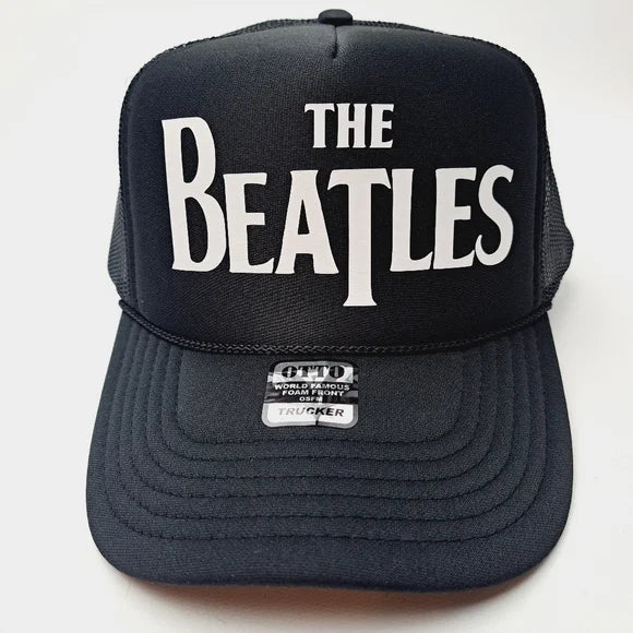 The Beatles Trucker Mesh Snapback Cap Hat Black