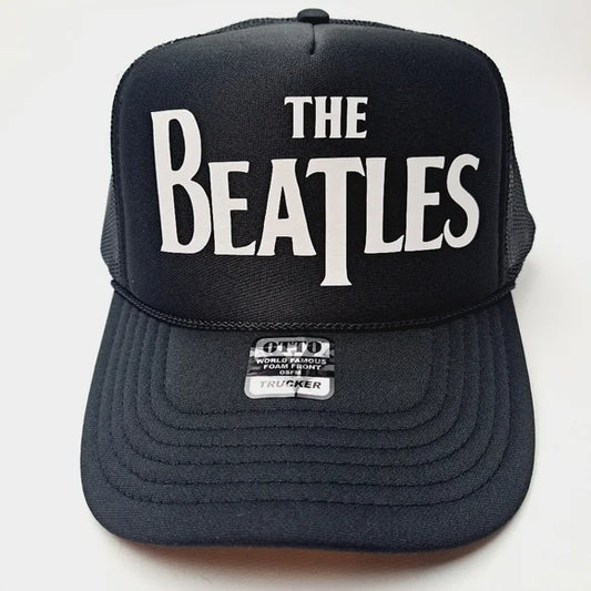 The Beatles Trucker Mesh Snapback Cap Hat Black