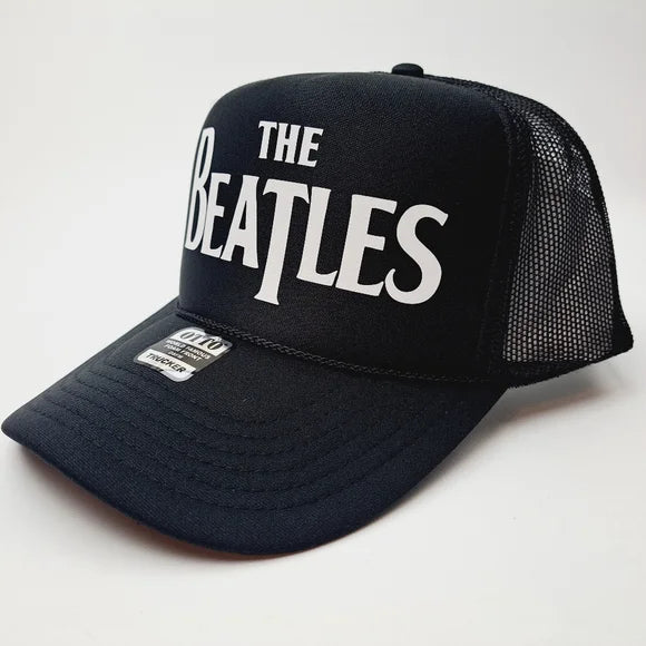 The Beatles Trucker Mesh Snapback Cap Hat Black