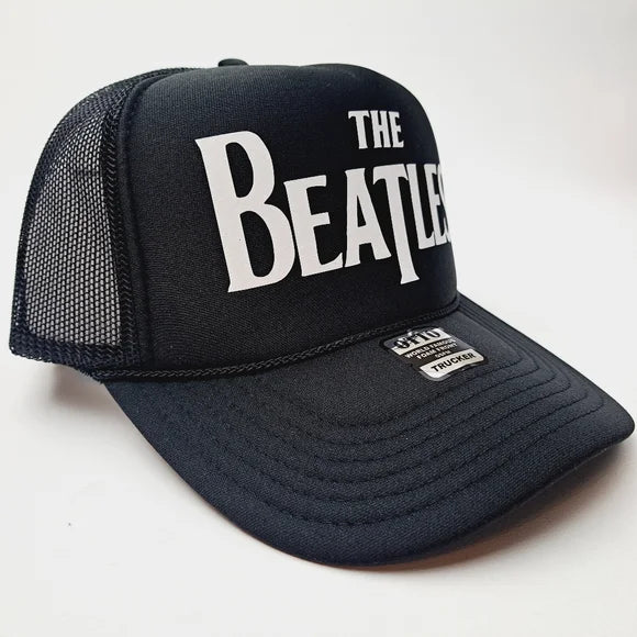 The Beatles Trucker Mesh Snapback Cap Hat Black