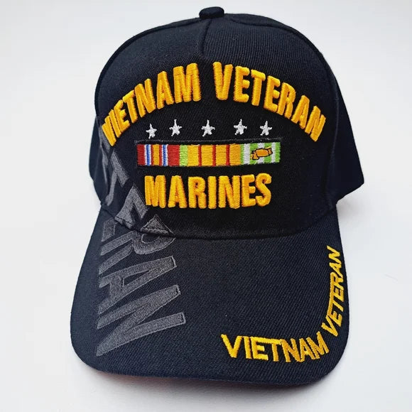 U.S. Marine Corps Vietnam Veteran Embroidered Hat Cap Black