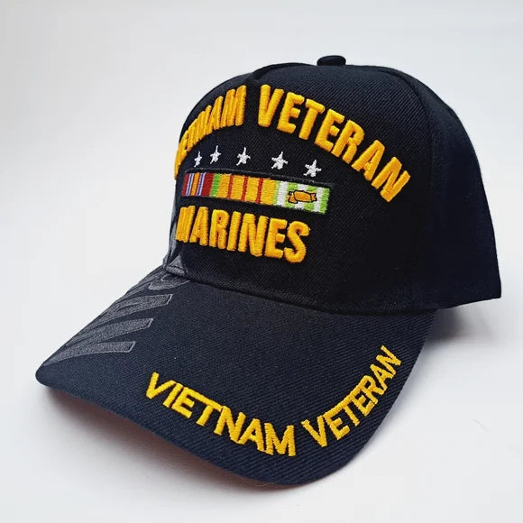 U.S. Marine Corps Vietnam Veteran Embroidered Hat Cap Black