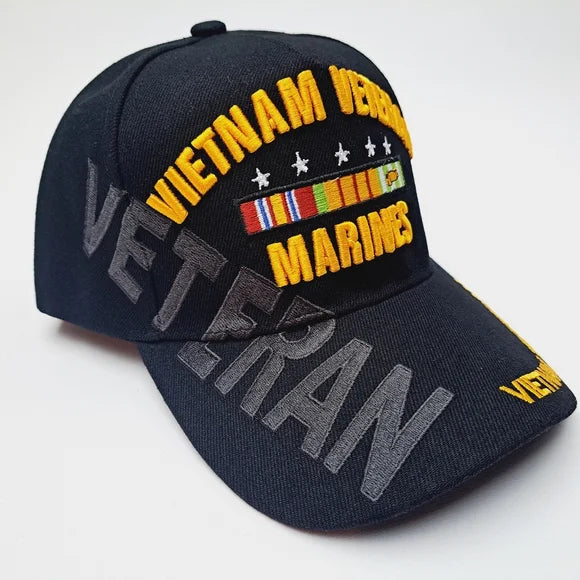 U.S. Marine Corps Vietnam Veteran Embroidered Hat Cap Black