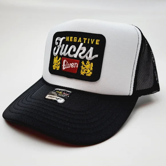 Negative F's Given Embroidered Patch Curved Bill Foam Trucker Mesh Snapback