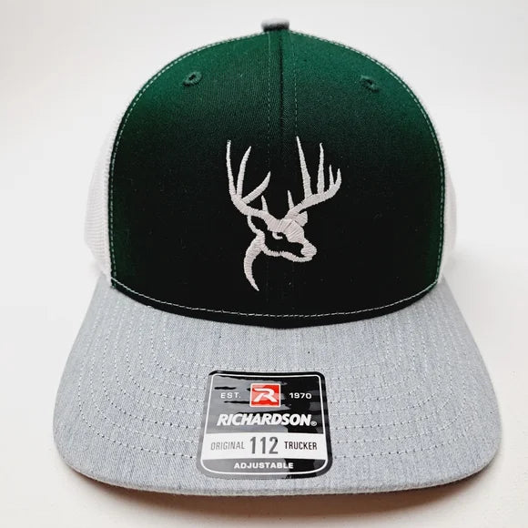 Deer Buck Head Richardson 112 Trucker Mesh Snapback Cap Hat Neon Yellow