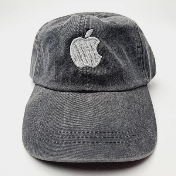 Apple Computers Relaxed Dad Cap Cotton Garment Washed Gray