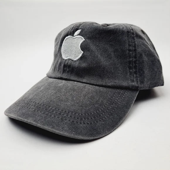Apple Computers Relaxed Dad Cap Cotton Garment Washed Gray