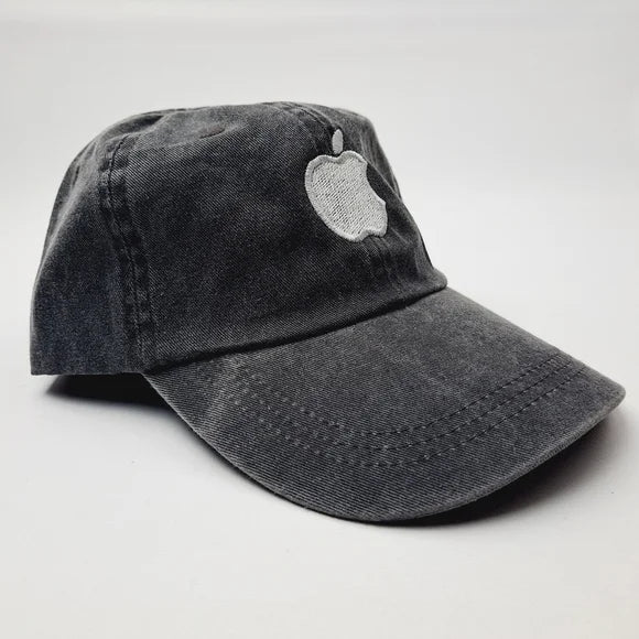 Apple Computers Relaxed Dad Cap Cotton Garment Washed Gray