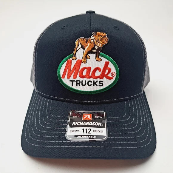 MACK Trucks Richardson 112 Trucker Embroidered Patch Mesh Snapback Cap Hat