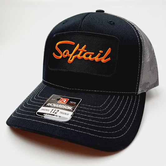 Softail Harley Richardson 112 Trucker Embroidered Patch Mesh Snapback Cap