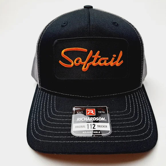 Softail Harley Richardson 112 Trucker Embroidered Patch Mesh Snapback Cap