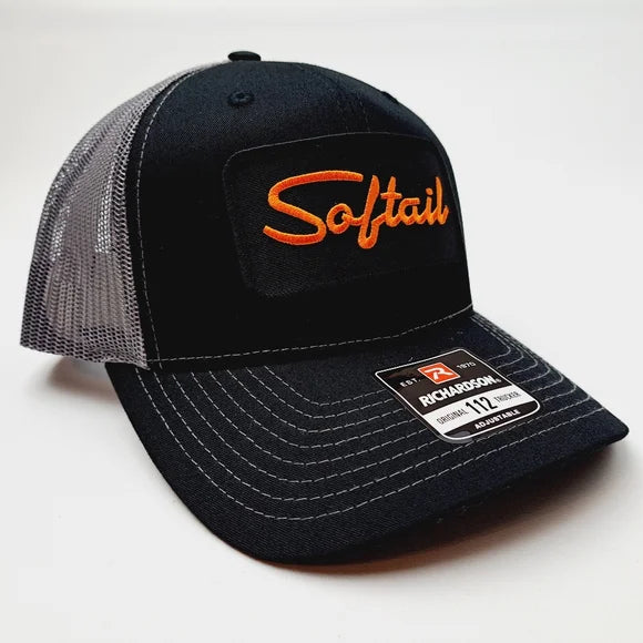 Softail Harley Richardson 112 Trucker Embroidered Patch Mesh Snapback Cap