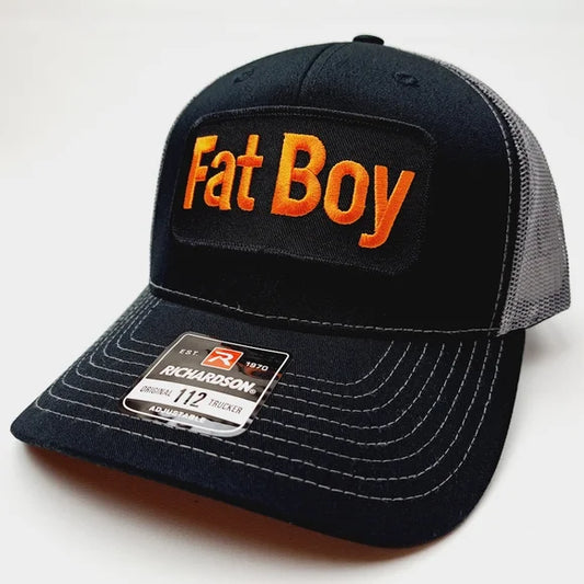 Fat Boy Harley Richardson 112 Trucker Embroidered Patch Mesh Snapback