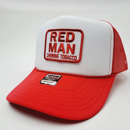 Red Man Embroidered Patch Foam Trucker Mesh Snapback Cap Hat