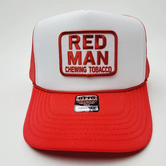 Red Man Embroidered Patch Foam Trucker Mesh Snapback Cap Hat