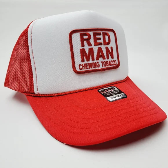 Red Man Embroidered Patch Foam Trucker Mesh Snapback Cap Hat