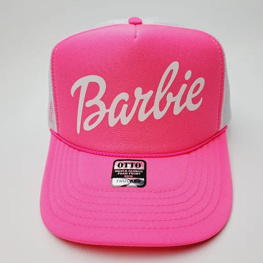 Barbie Women's Foam Trucker Hat Cap Mesh Snapback Pink