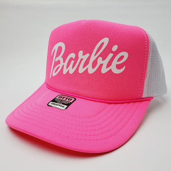 Barbie Women's Foam Trucker Hat Cap Mesh Snapback Pink