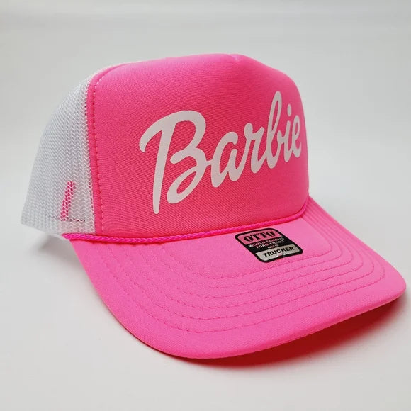 Barbie Women's Foam Trucker Hat Cap Mesh Snapback Pink