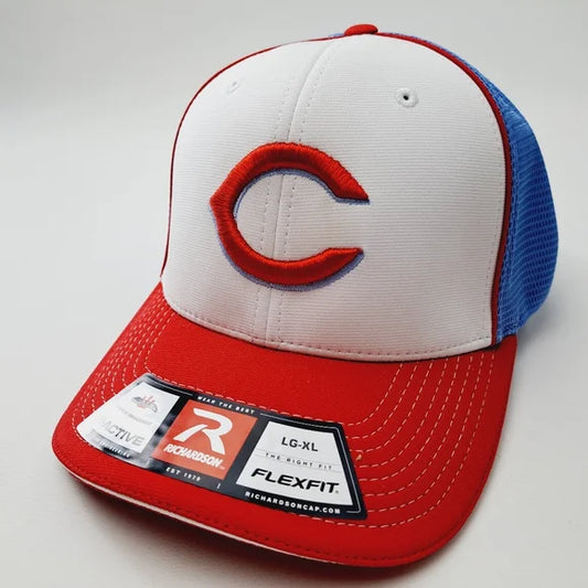 Cincinnati Reds Flexfit Richardson L/XL Trucker Mesh Snapback Cap Hat Emb…
