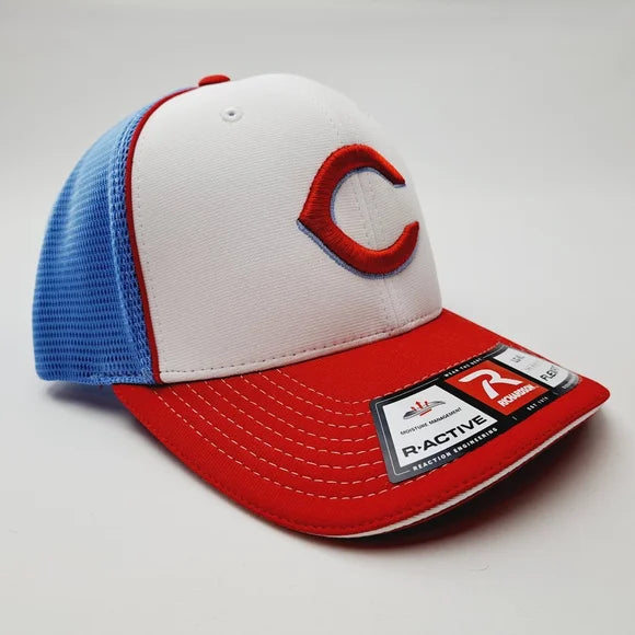 Cincinnati Reds Flexfit Richardson L/XL Trucker Mesh Snapback Cap Hat Emb…