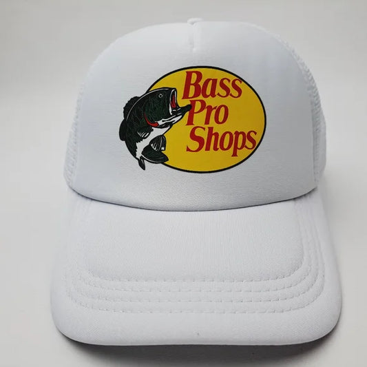 Bass Pro Shops Foam Trucker Mesh Snapback Cap Hat White new