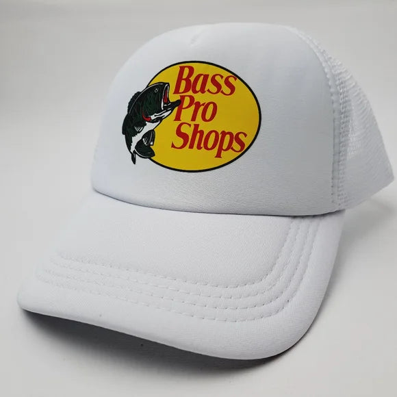 Bass Pro Shops Foam Trucker Mesh Snapback Cap Hat White new