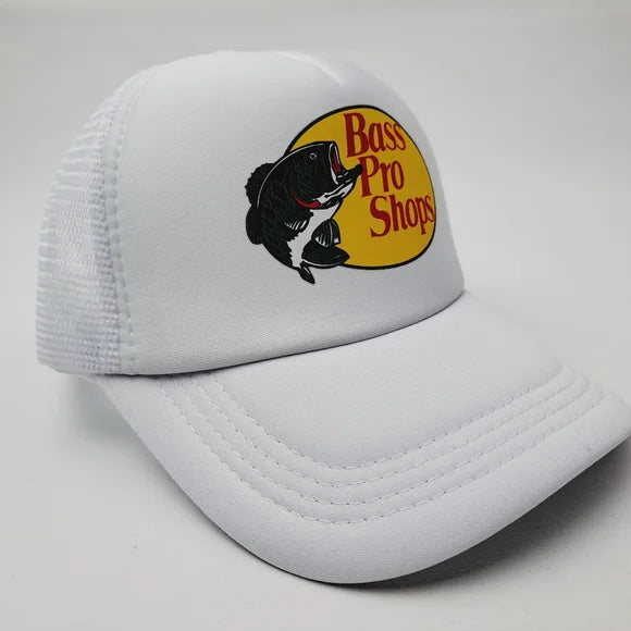 Bass Pro Shops Foam Trucker Mesh Snapback Cap Hat White new