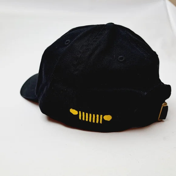 Jeep Duck Embroidered Dad Hat Cap Black Cotton Relaxed Strap